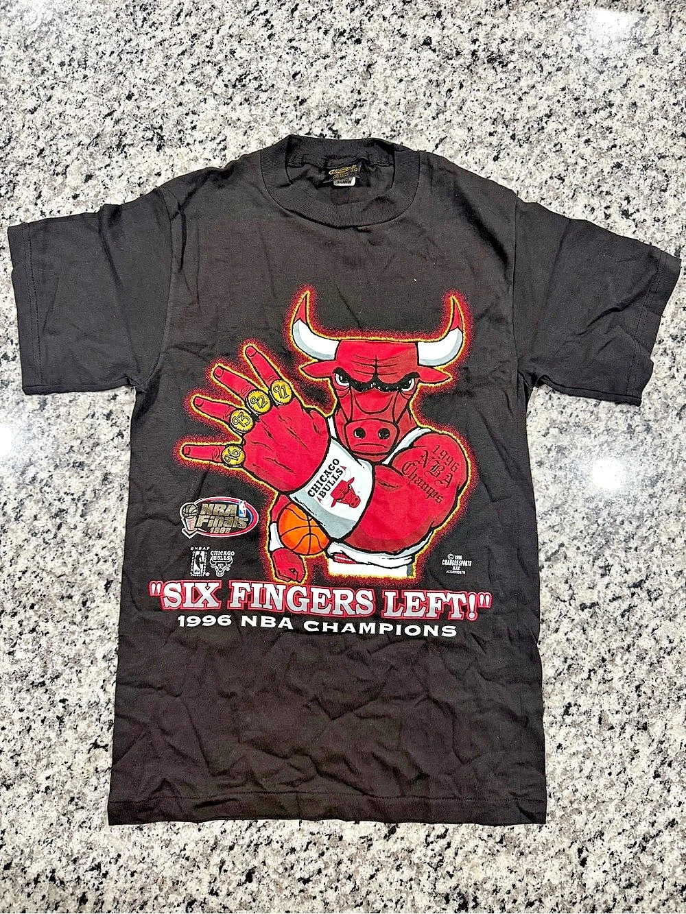 Changes Chicago Bulls Six Fingers Left 1996 NBA Champions T-Shirt